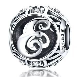 925 Sterling Silver Charm E